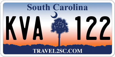 SC license plate KVA122