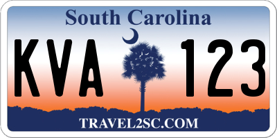 SC license plate KVA123