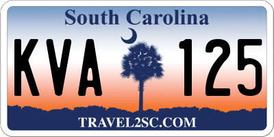 SC license plate KVA125