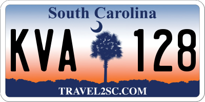 SC license plate KVA128
