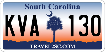 SC license plate KVA130