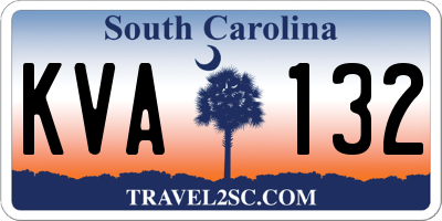 SC license plate KVA132