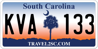 SC license plate KVA133