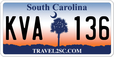 SC license plate KVA136