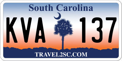 SC license plate KVA137