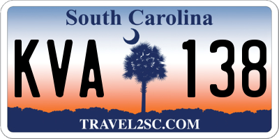 SC license plate KVA138