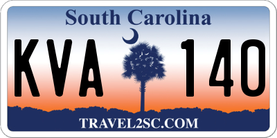 SC license plate KVA140