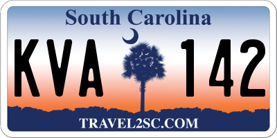 SC license plate KVA142