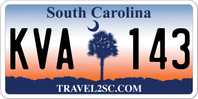 SC license plate KVA143