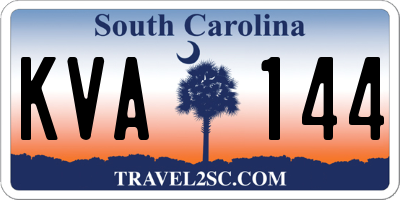 SC license plate KVA144
