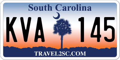 SC license plate KVA145