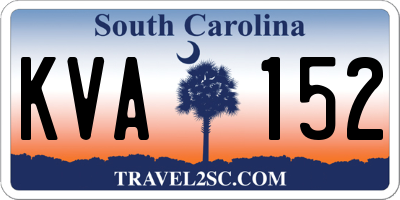 SC license plate KVA152