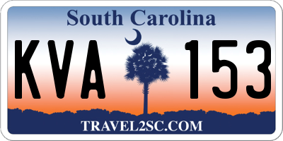 SC license plate KVA153