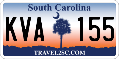 SC license plate KVA155