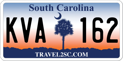 SC license plate KVA162