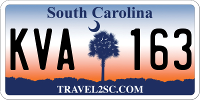 SC license plate KVA163