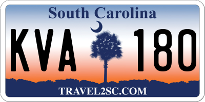 SC license plate KVA180