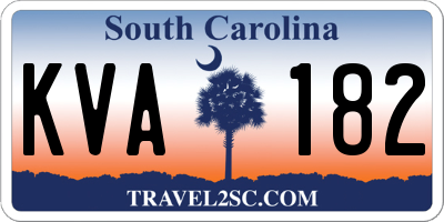 SC license plate KVA182