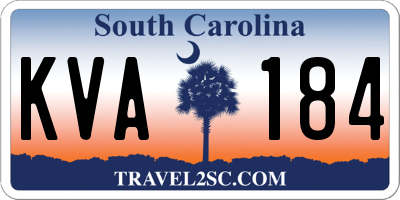 SC license plate KVA184