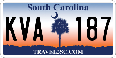 SC license plate KVA187