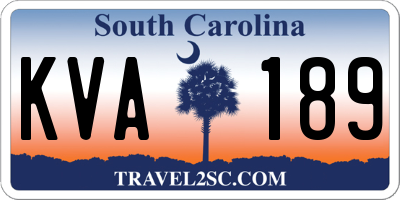 SC license plate KVA189