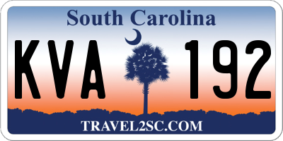 SC license plate KVA192
