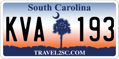 SC license plate KVA193