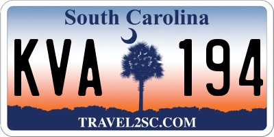 SC license plate KVA194