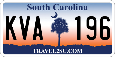 SC license plate KVA196