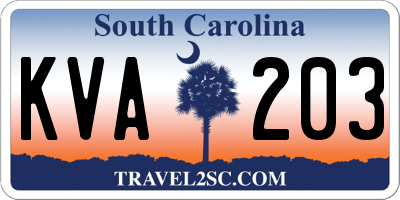 SC license plate KVA203