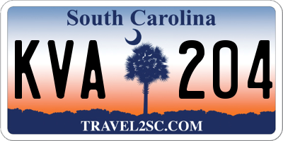 SC license plate KVA204