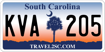 SC license plate KVA205