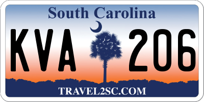 SC license plate KVA206