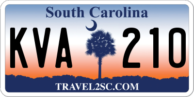SC license plate KVA210