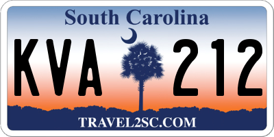 SC license plate KVA212