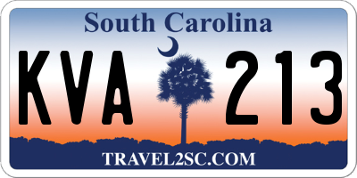 SC license plate KVA213