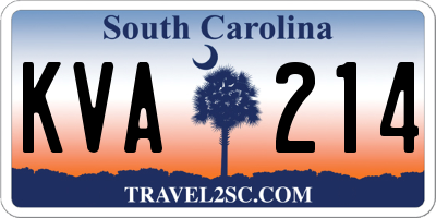 SC license plate KVA214