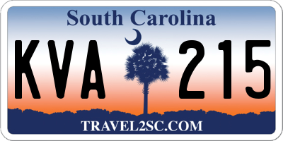 SC license plate KVA215