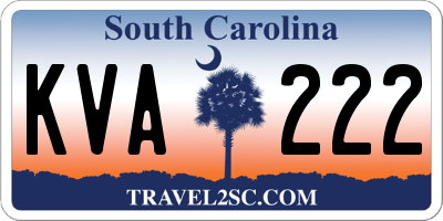 SC license plate KVA222
