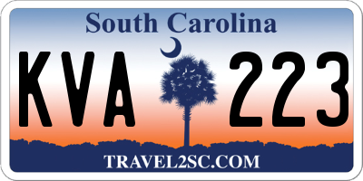SC license plate KVA223