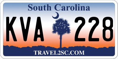 SC license plate KVA228