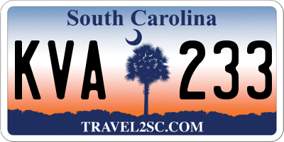 SC license plate KVA233