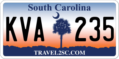 SC license plate KVA235