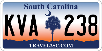 SC license plate KVA238