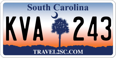 SC license plate KVA243