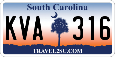 SC license plate KVA316