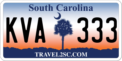 SC license plate KVA333