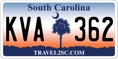SC license plate KVA362