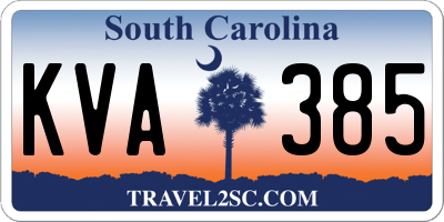 SC license plate KVA385