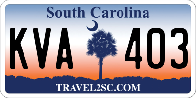 SC license plate KVA403